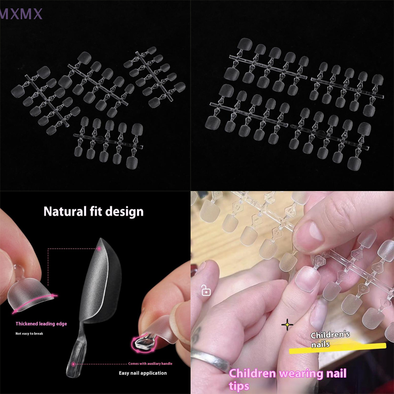 Nail Art Xs - {MX} 100Pcs Kids Short Clear False