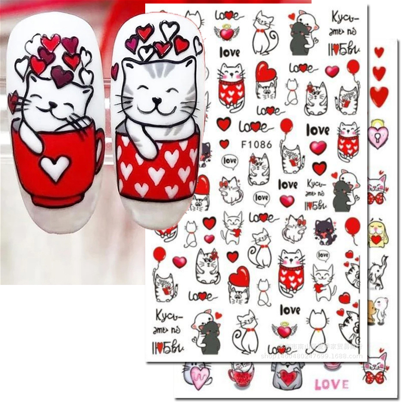 Nail Art Valentines Day - 3d Nail Art Decals Valentine Day