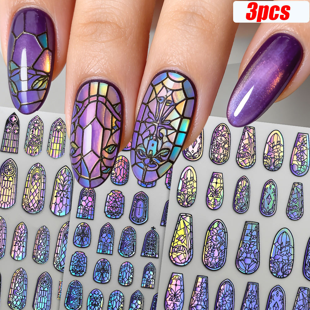 Nail Art Gothic - 5D Sparkly Retro Glass Fragment Nail