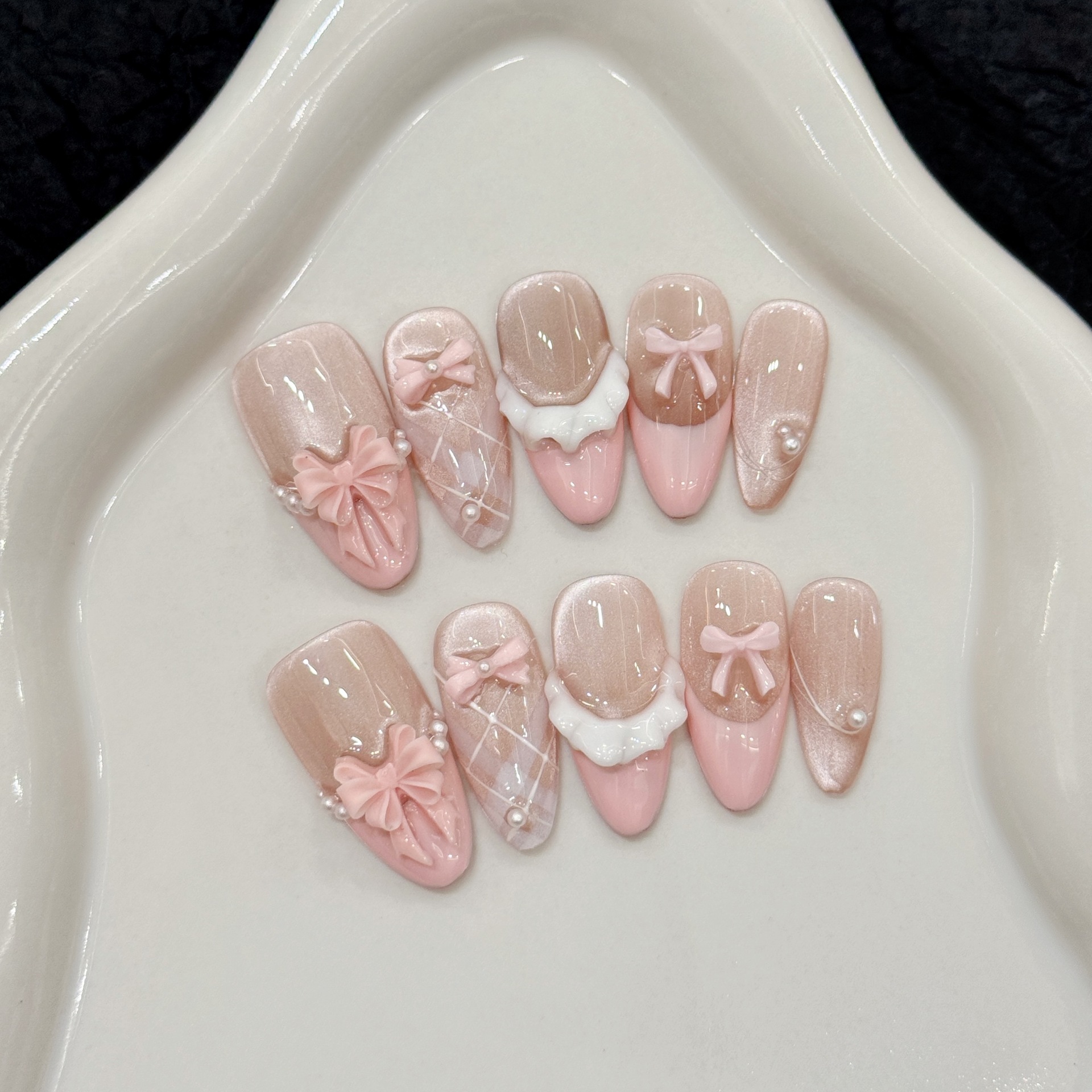 Nail Art Gothic - 10pcs Handmade Press on Nails French