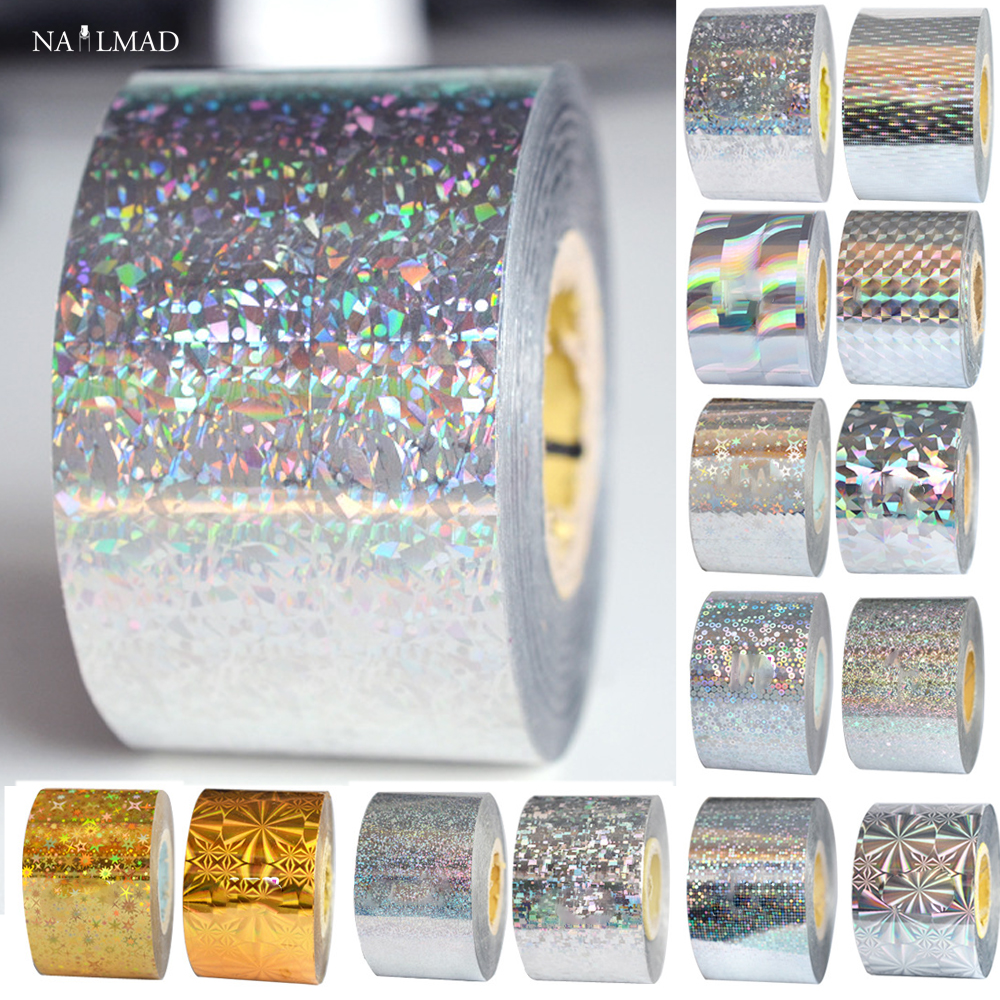 Nail Art Xl - 1 roll 120m*4cm Holographic Nail Foil