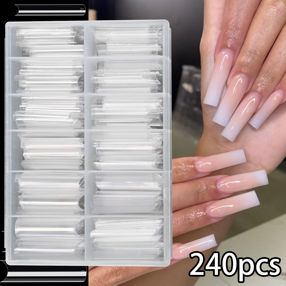 Nail Art Xl - 240pcs/Box XXL C Curve Straight Square