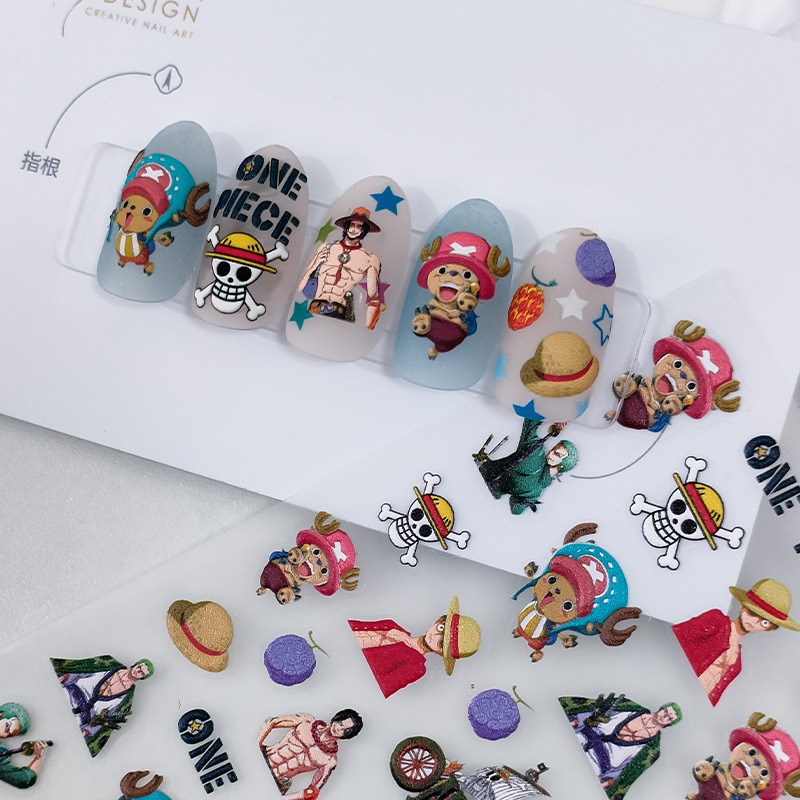 Nail Art Zoro One Piece - 1PCS 5D New One Piece Nail