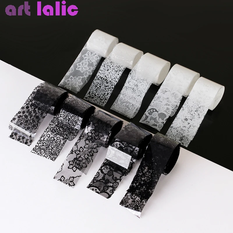 Striping Tape Nail - 10 Rolls 2.5*60cm New Black White