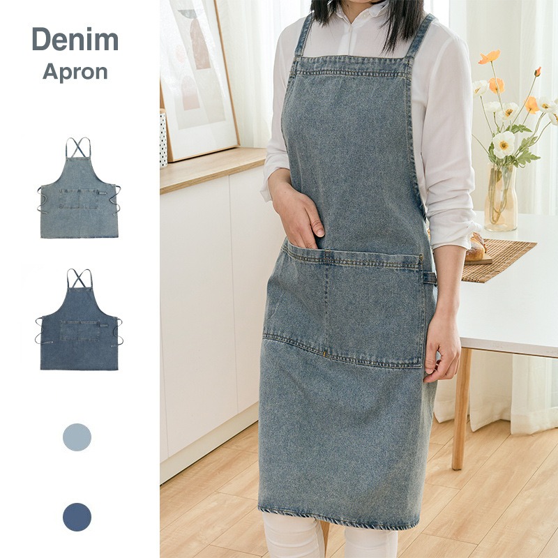 Nail Art Denim - 1pcs Unisex Denim Work Apron Japanese