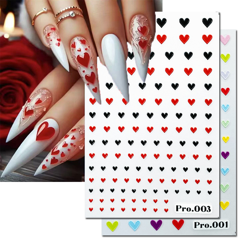 Nail Art Valentines Day - 5d Embossed Nail Art Stickers Valentine