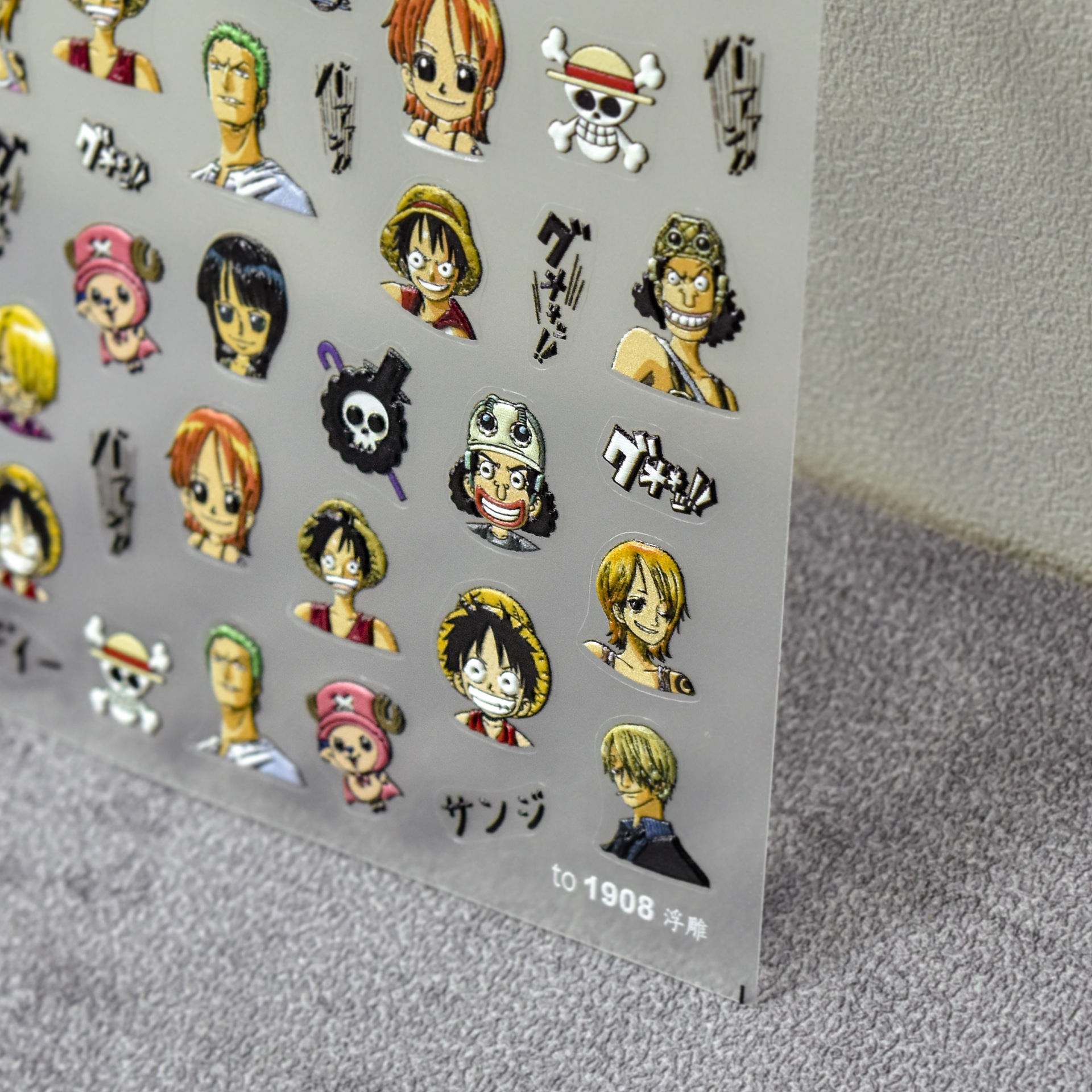Nail Art Zoro One Piece - 1PCS 5D One Piece Nail Stickers