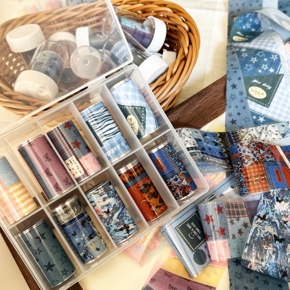 Nail Art Denim - 10Rolls Colorful Nail Foils Transfer Paper