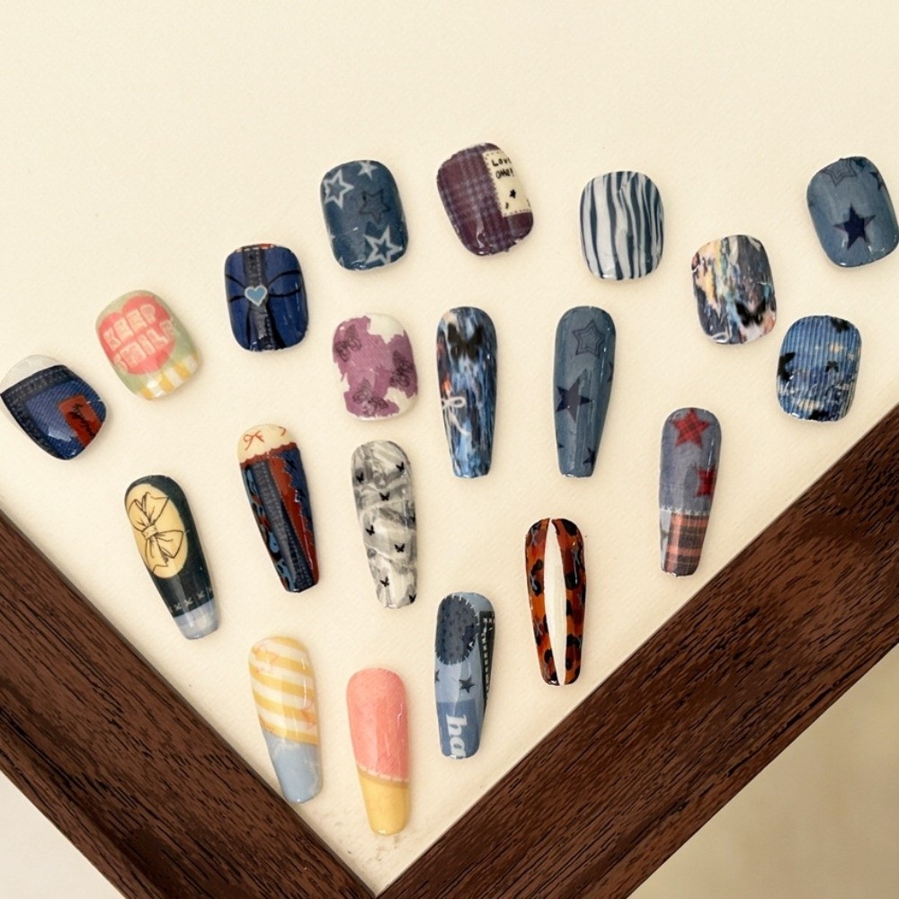 Nail Art Denim - 10Rolls Colorful Nail Foils Transfer Paper