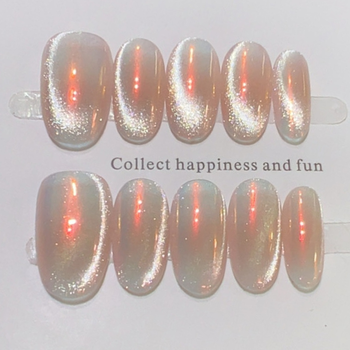 Nail Art Gliter - 10Pcs Glitter Almond Handmade False Nails