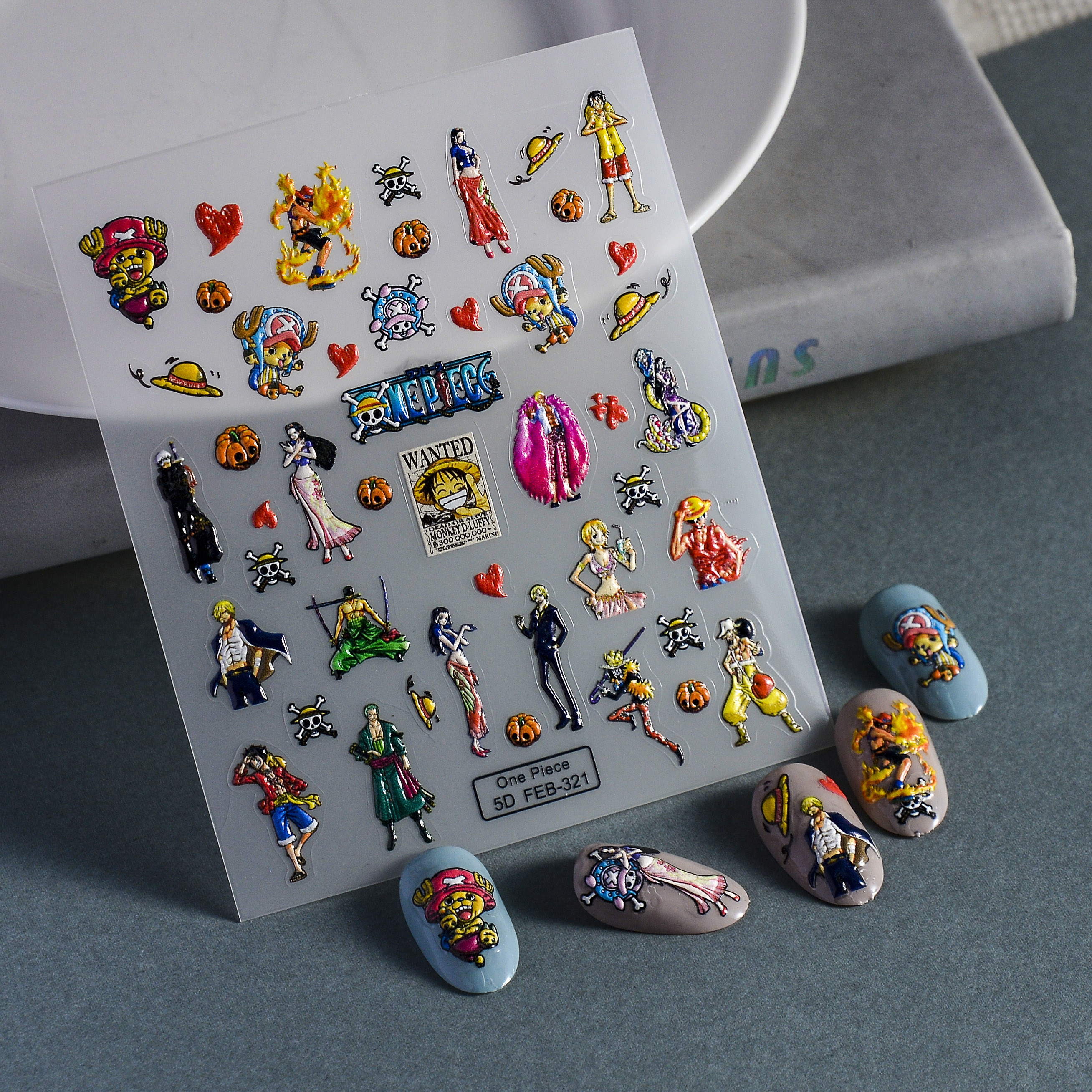 Nail Art Zoro One Piece - 1PCS 5D Portable ONE PIECE Nail
