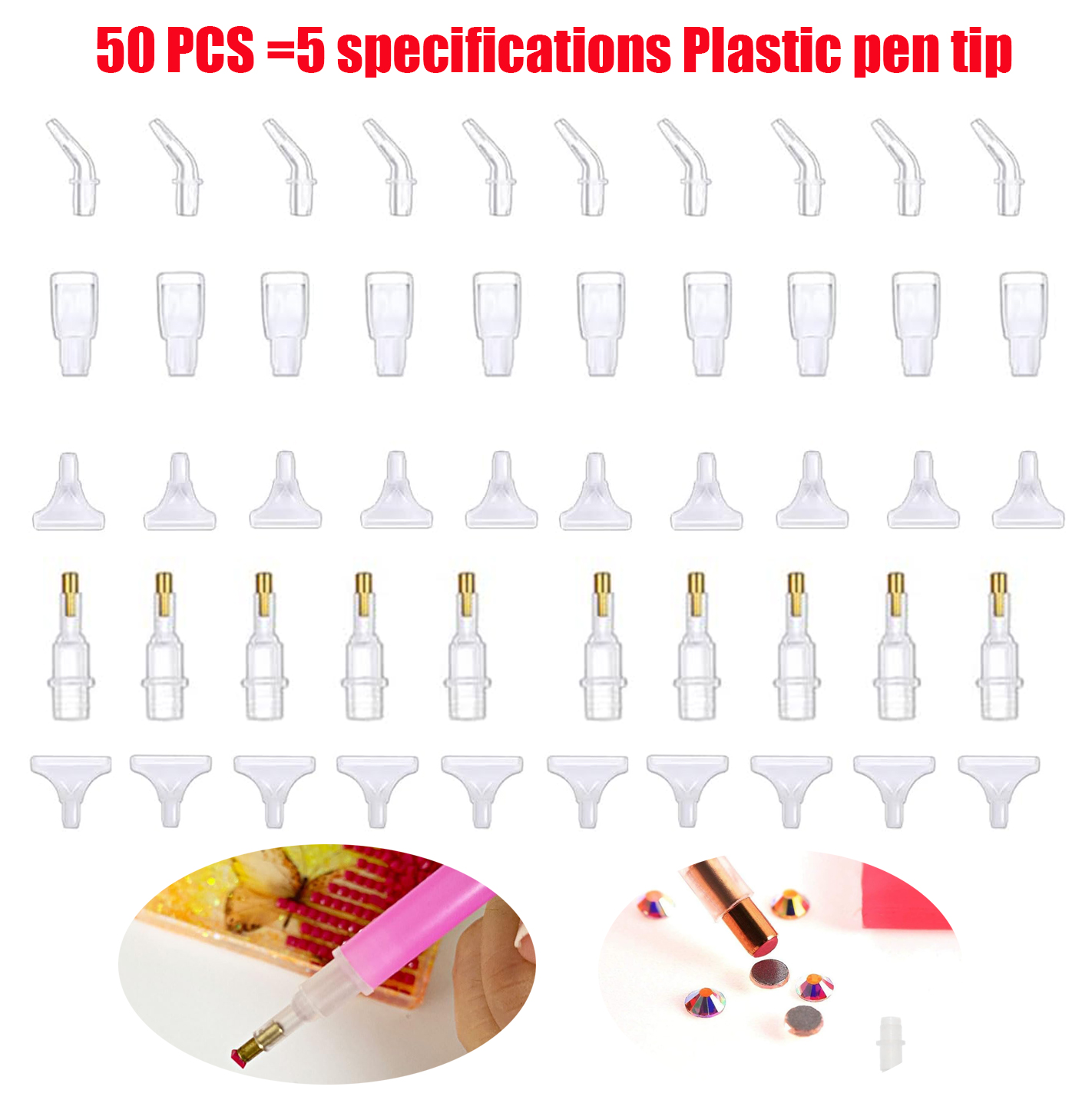 Nail Art Dotting Tool - 50 Pcs Diamond Painting Art Drill
