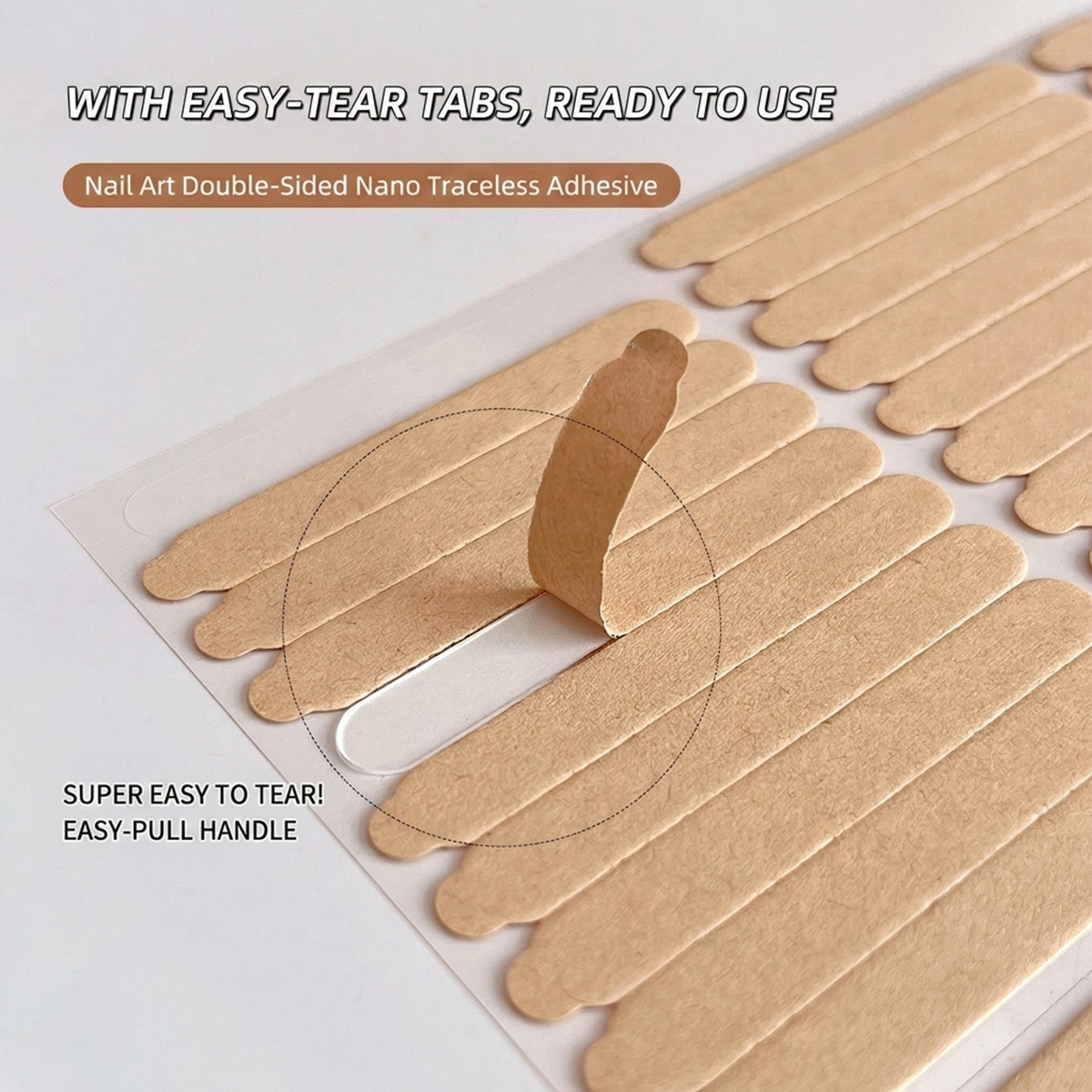 Striping Tape Nail - 1Sheet Double-side Adhesive Tape for Press