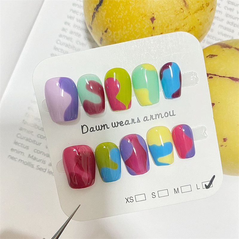 Nail Art Xs - Handmade Short Press On Nails Color