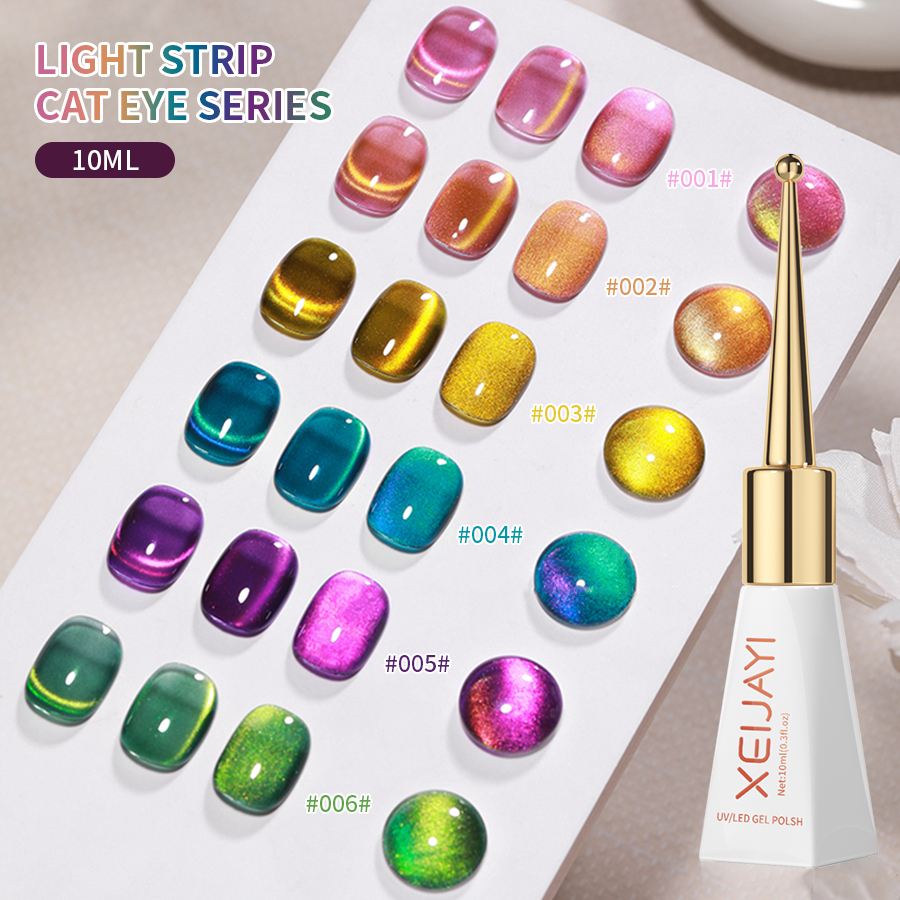 Striping Tape Nail - 1/6pcs 10ml Light Strip Cat Eye