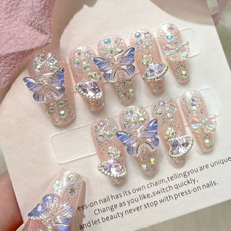 Nail Art Xs - 10Pcs Handmade Press On Nails Big