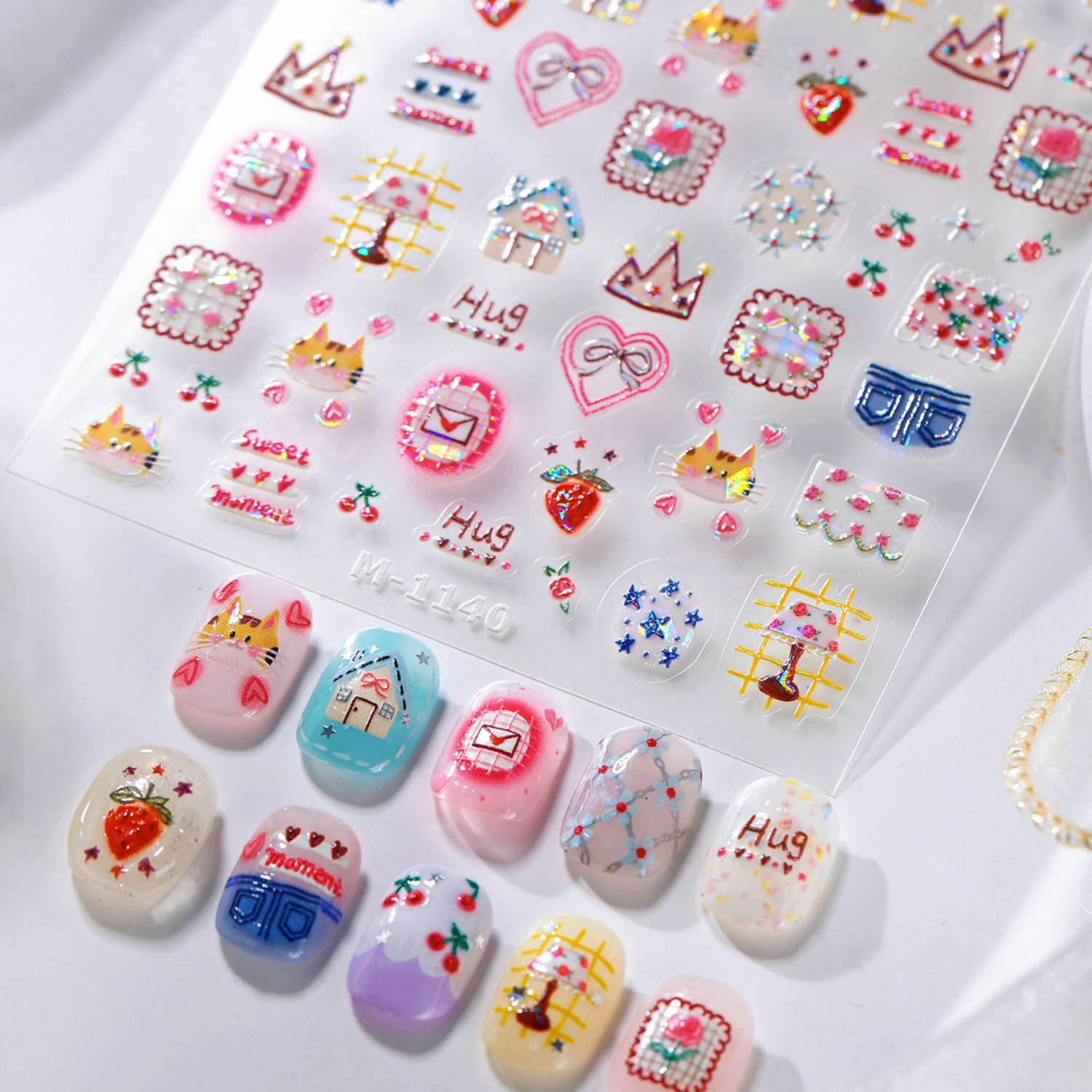 Nail Art Denim - An Array of Stars Cat House