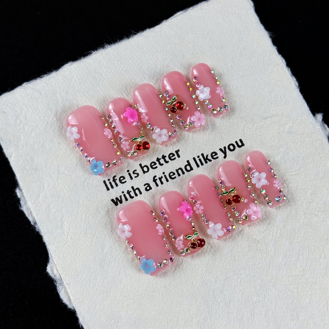 Nail Art Gliter - 10pcs high-end Sweet girl style, hand-painted