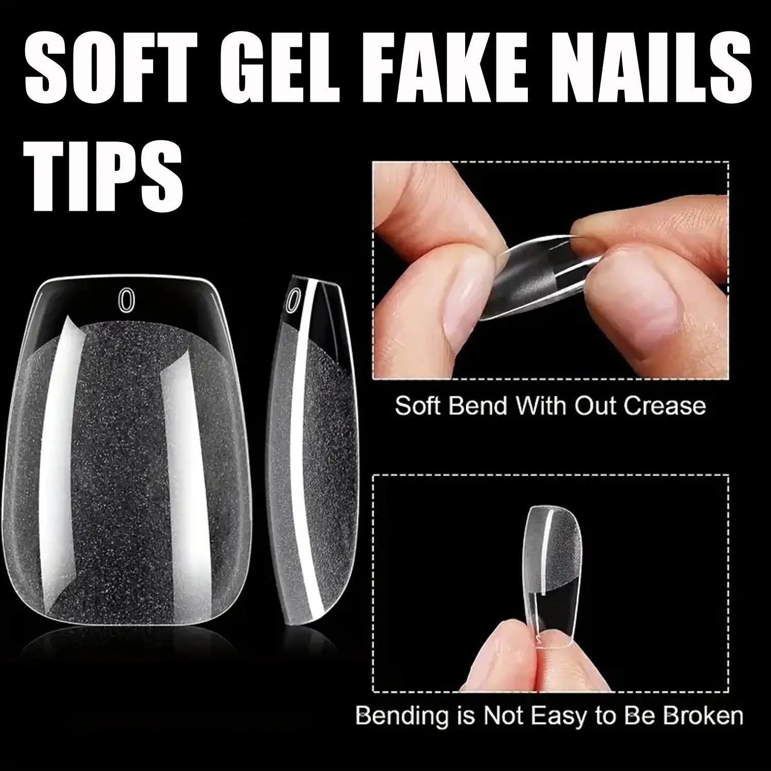 Nail Art Xl - 120pcs Short T Nail Tips, Transparent