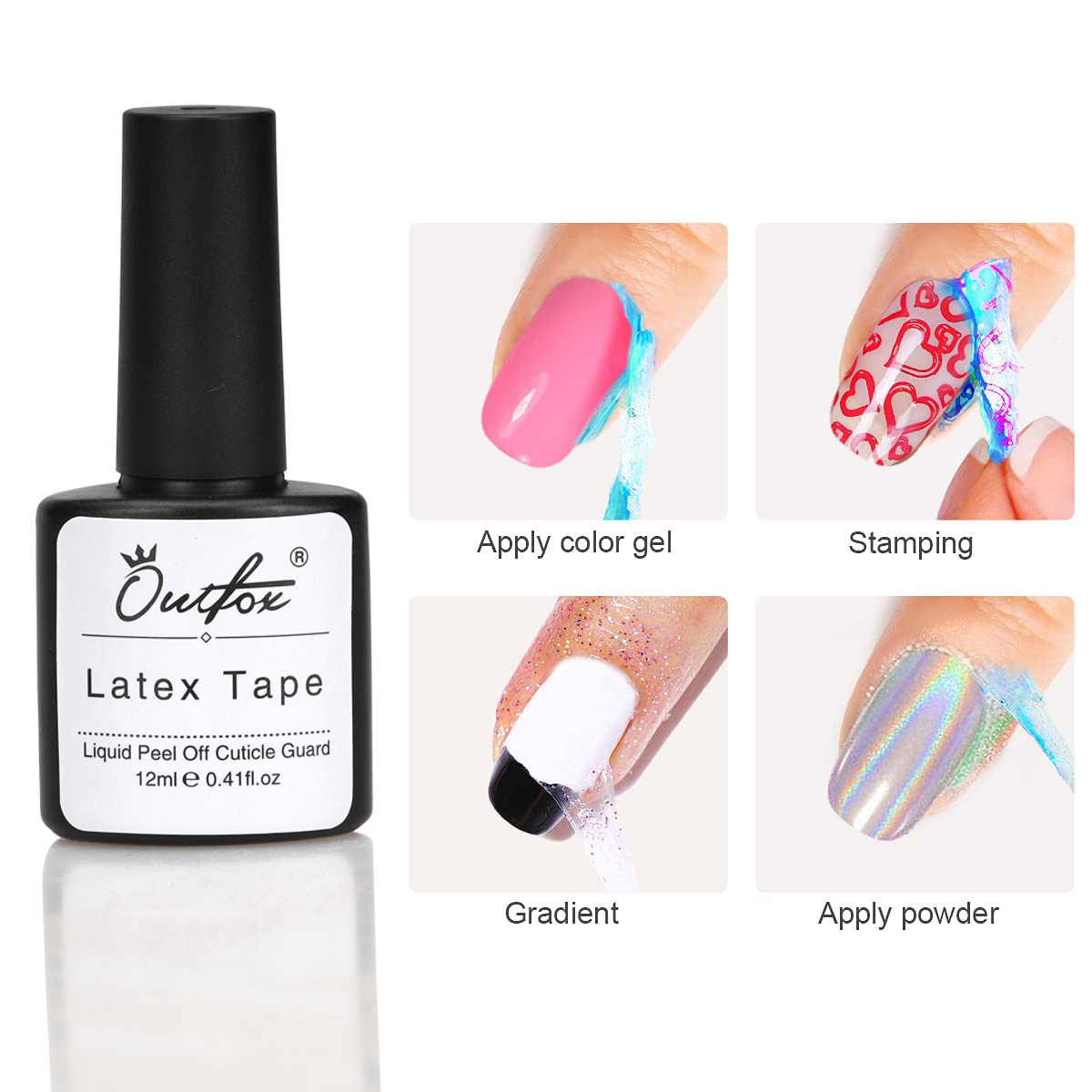 Peel Off Base Coat - 12ML Nail Peel Off Liquid Anti-Overflow