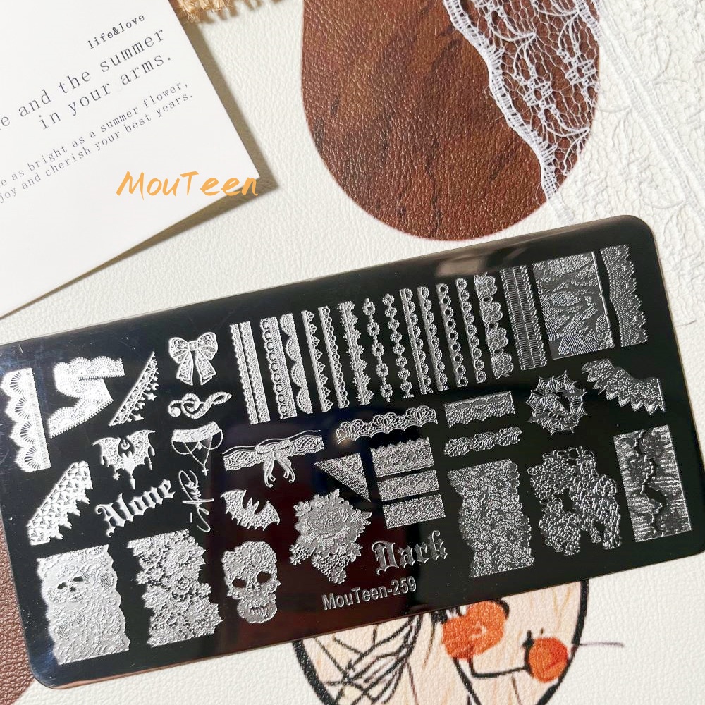 Nail Art Gothic - MouTeen259 Gothic Lace Nail Stamping Plate