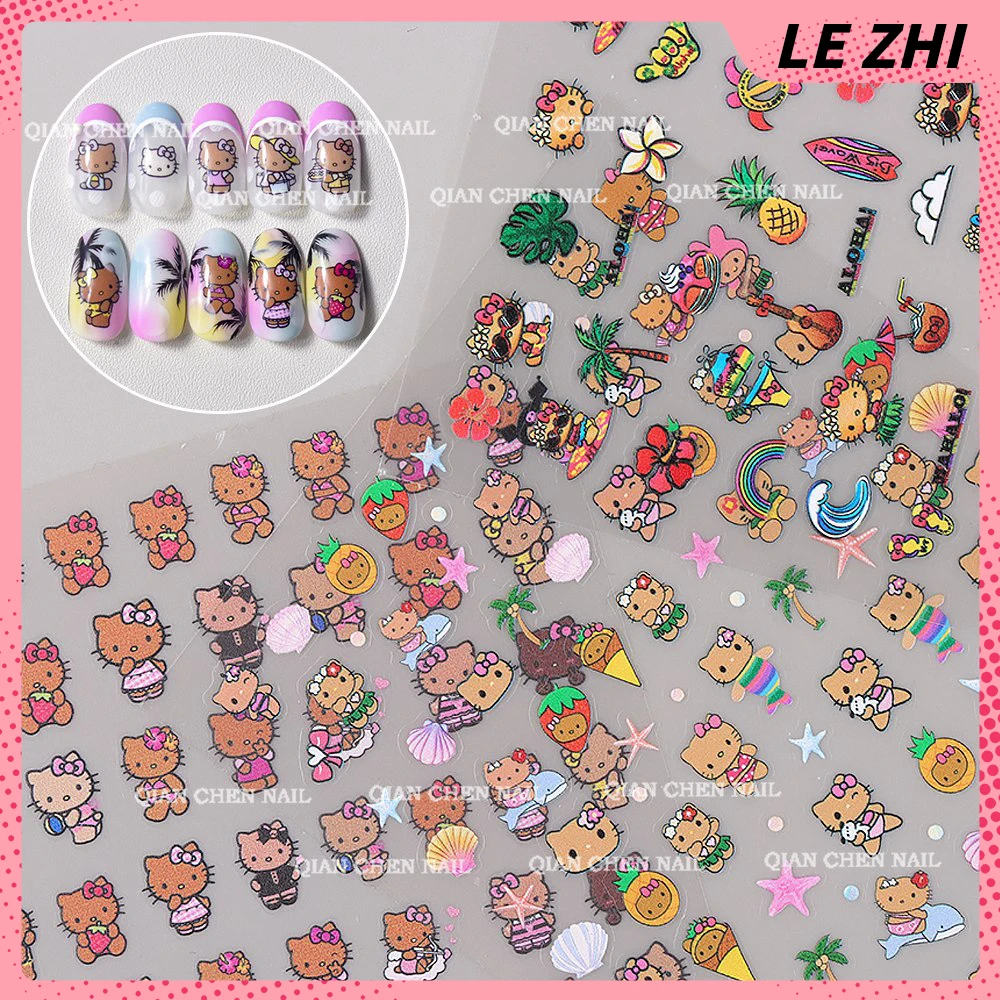 Striping Tape Nail - Kawaii Cartoon Nail Art Stickers Black