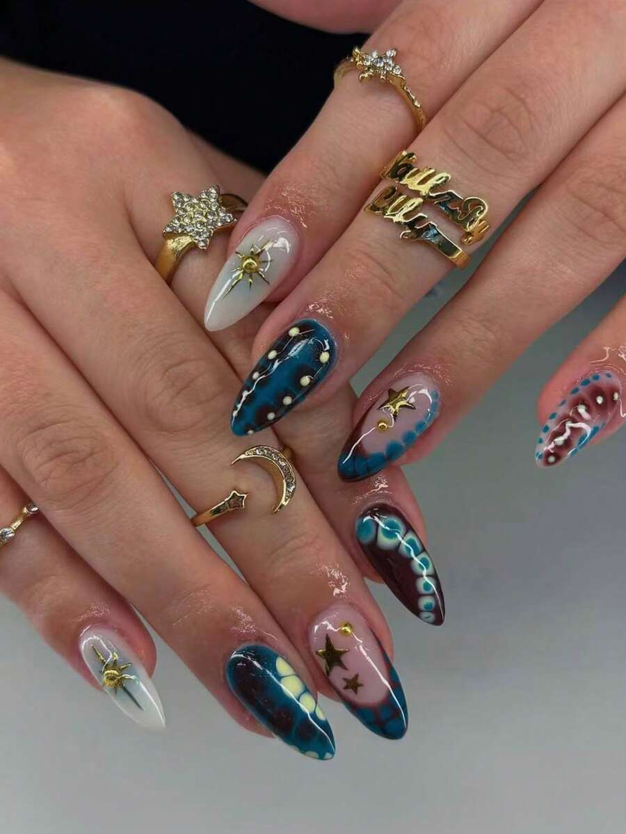24-piece almond acrylic nail a – Nail Art Gold recenzja i cena