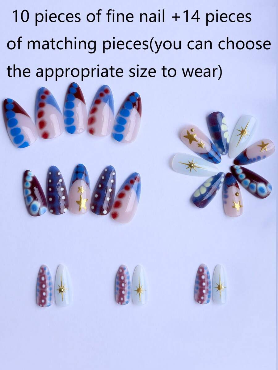 24-piece almond acrylic nail a – Nail Art Gold recenzja i cena