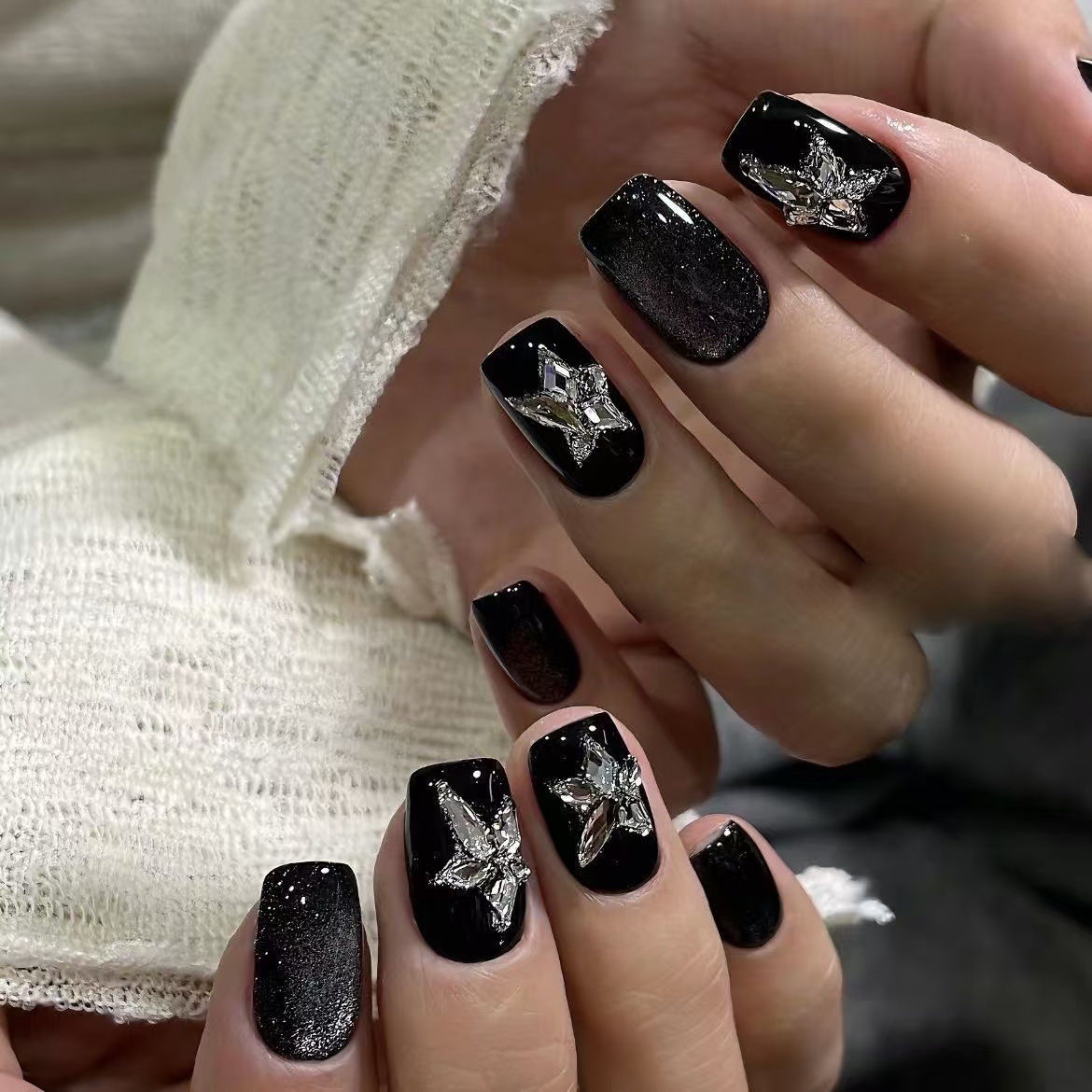 10PCS Glitter Black Cat Eye Sh – Nail Art Gliter recenzja i cena
