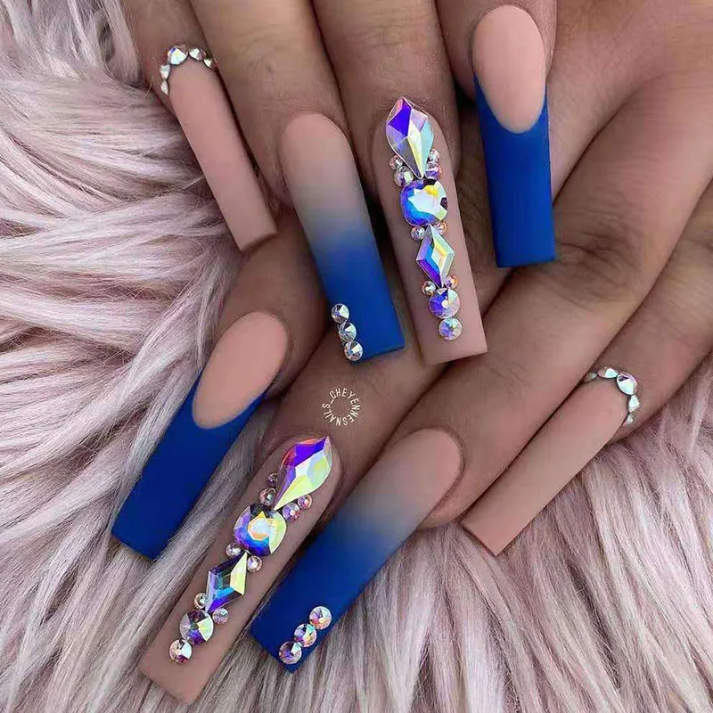 French Tip Press on Nails Long – Nail Art Gliter recenzja i cena