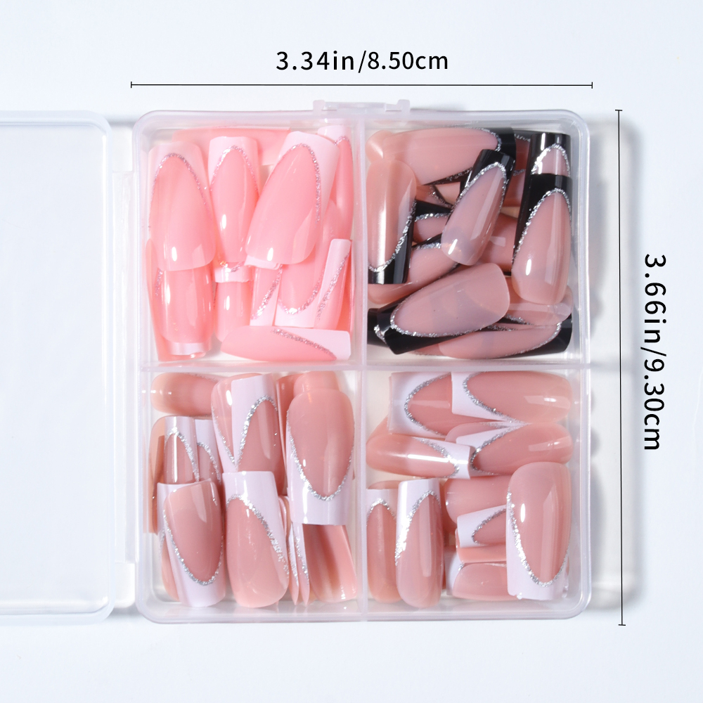 96Pcs(4Mixed) Long Coffin Hear – Nail Art Gliter recenzja i cena