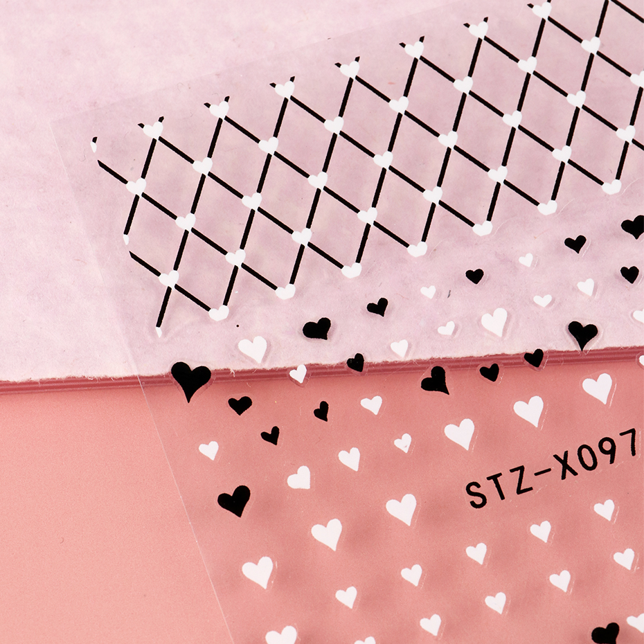 2/3pcs Black White Love Heart  – Nail Art Valentines Day recenzja i cena