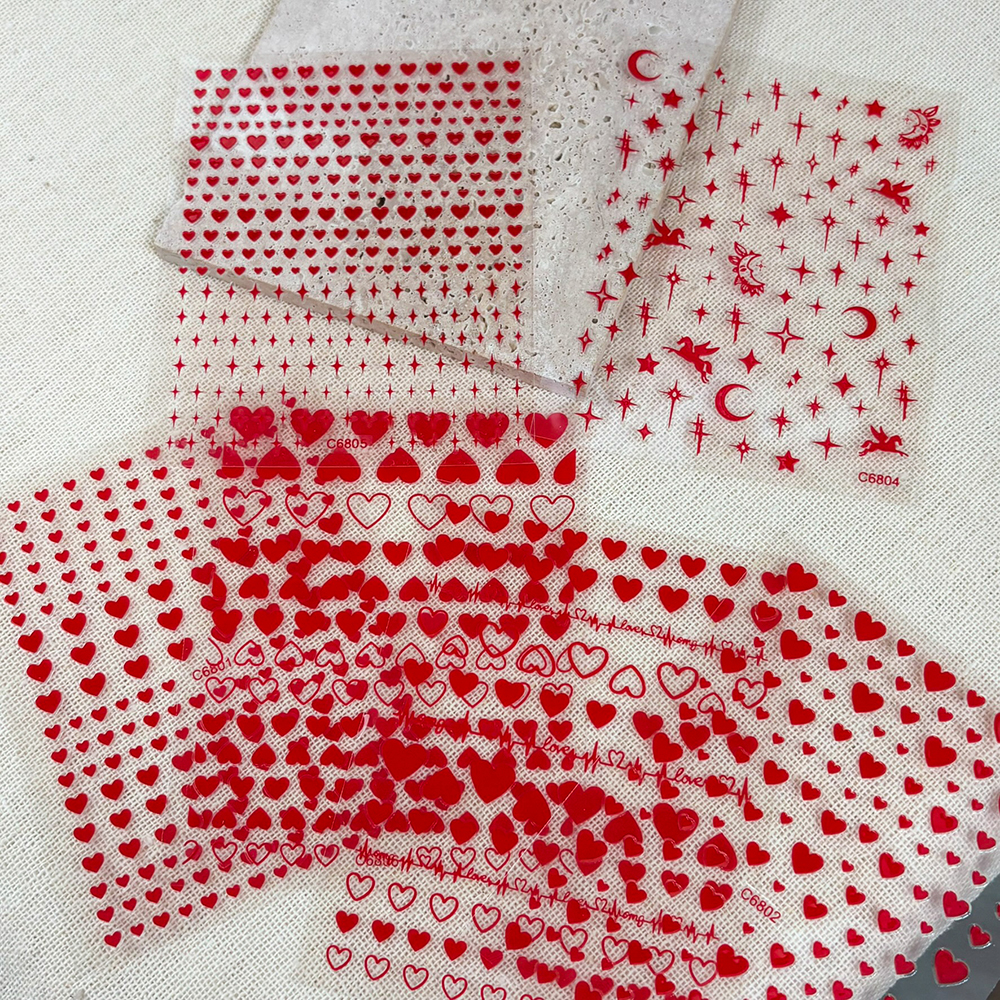 6Pcs/Set Red Love-Heart Valent – Nail Art Valentines Day recenzja i cena