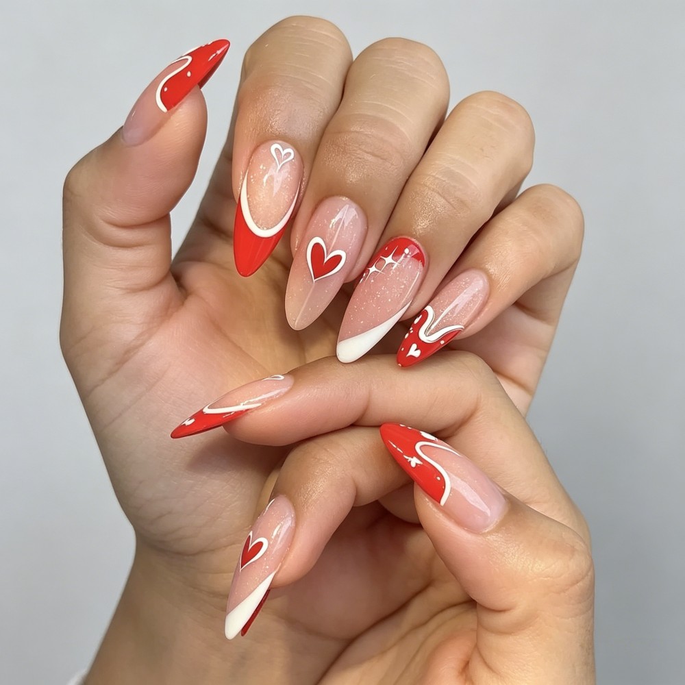 24pcs French Tip Press On Nail – Nail Art Gliter recenzja i cena