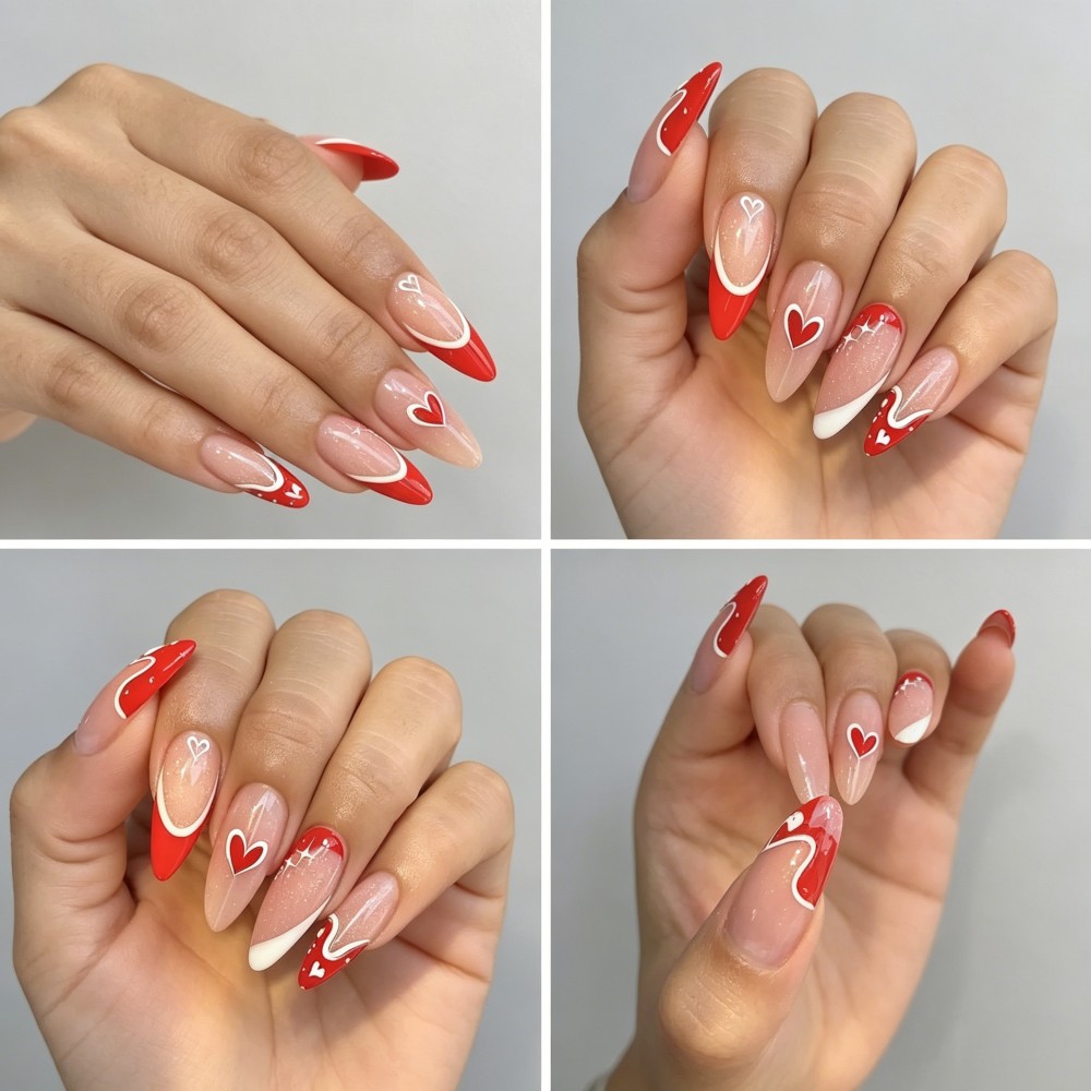 24pcs French Tip Press On Nail – Nail Art Gliter recenzja i cena