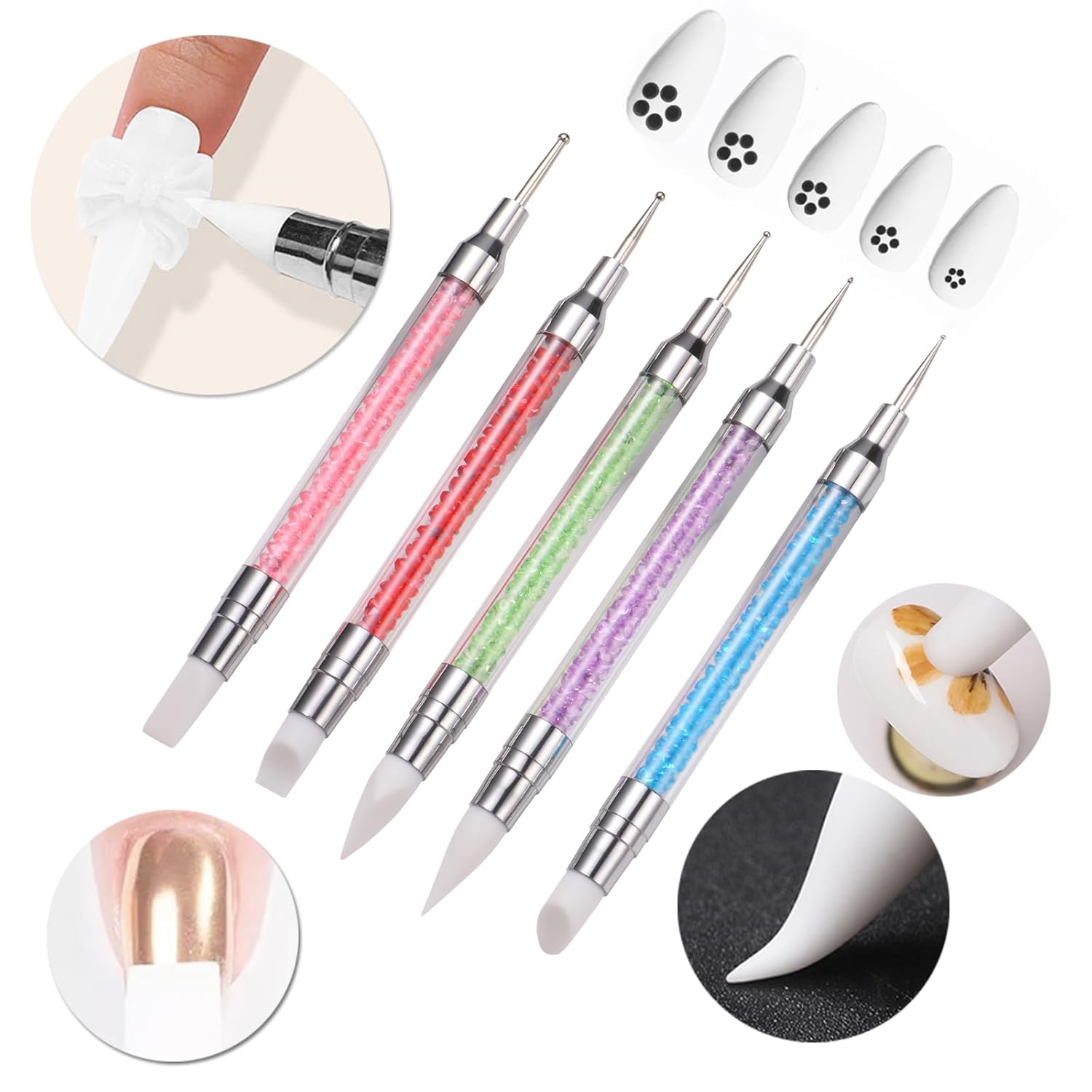 62Pcs Nail Art Brushes Tools,5 – Nail Art Dotting Tool recenzja i cena