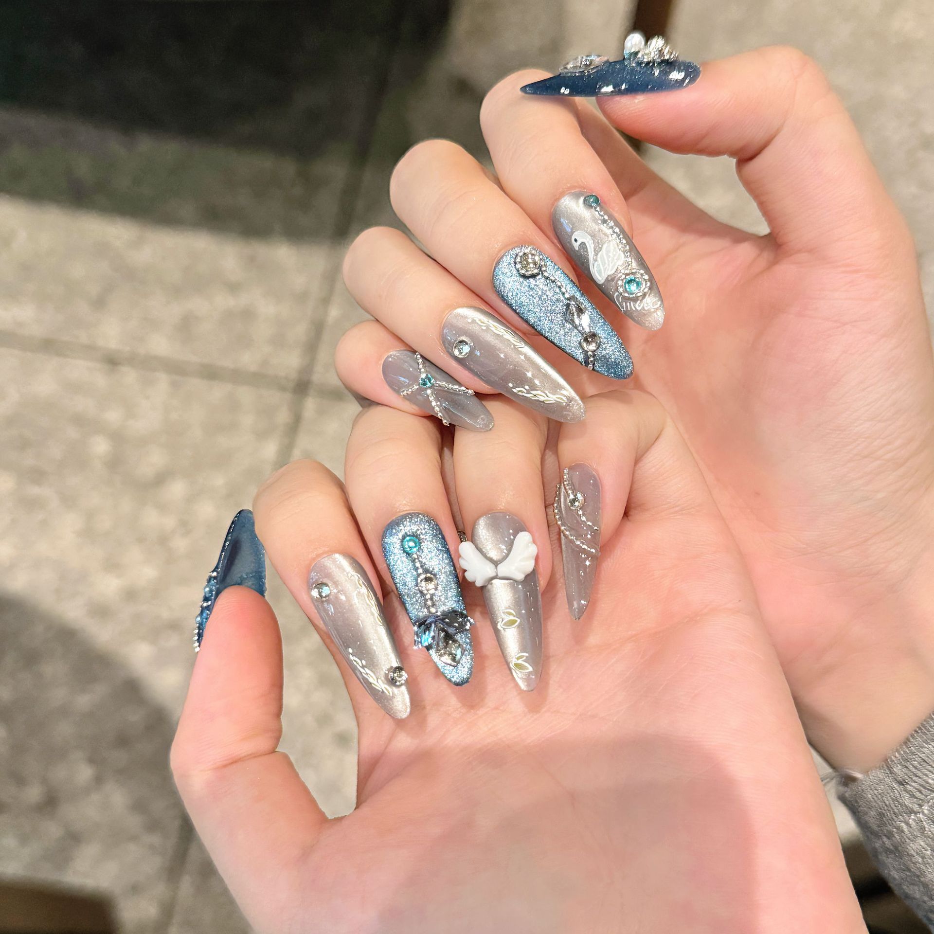 10Pcs White Swan Handmade Fals – Nail Art Gliter recenzja i cena