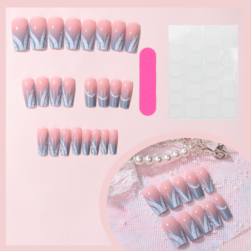 24PCS French Minimalist Stripe – Nail Art Gliter recenzja i cena