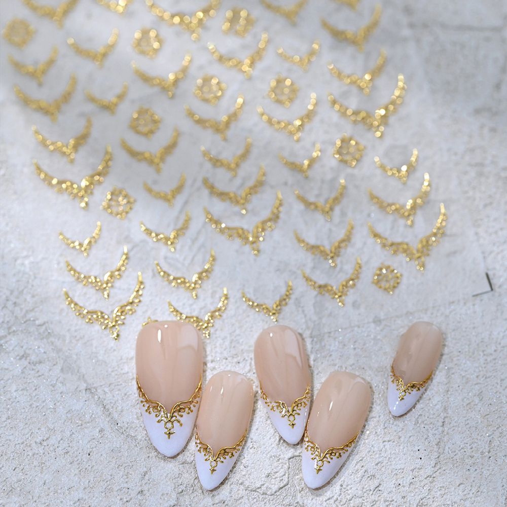 3D Gold Stamping V-Shaped Fren – Nail Art Gothic recenzja i cena
