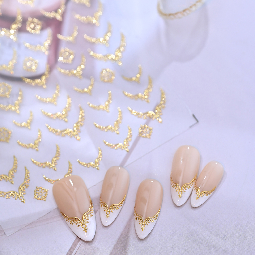 3D Gold Stamping V-Shaped Fren – Nail Art Gothic recenzja i cena