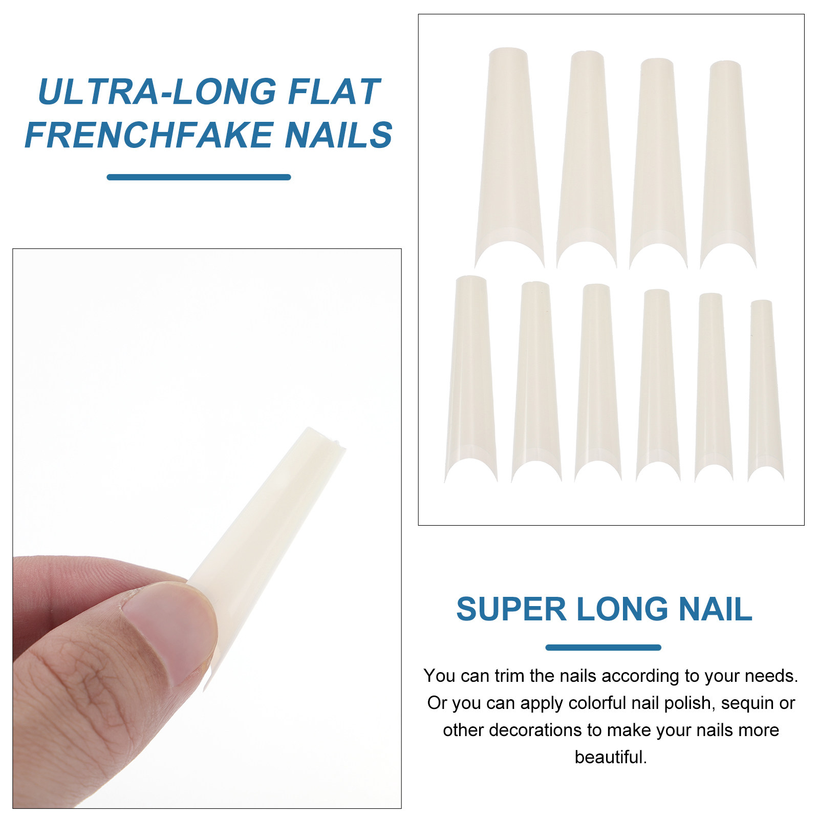 500Pcs Denim Style Fake Nail T – Nail Art Denim recenzja i cena