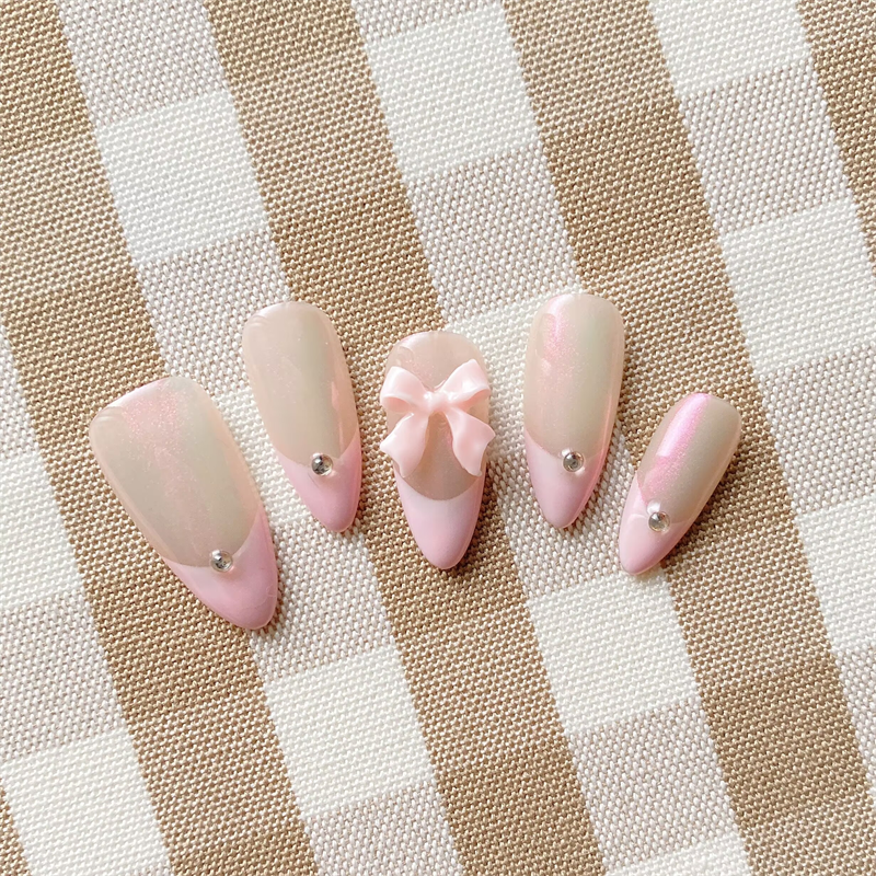 10PCS Pink Handmade Press on N – Nail Art Xs recenzja i cena