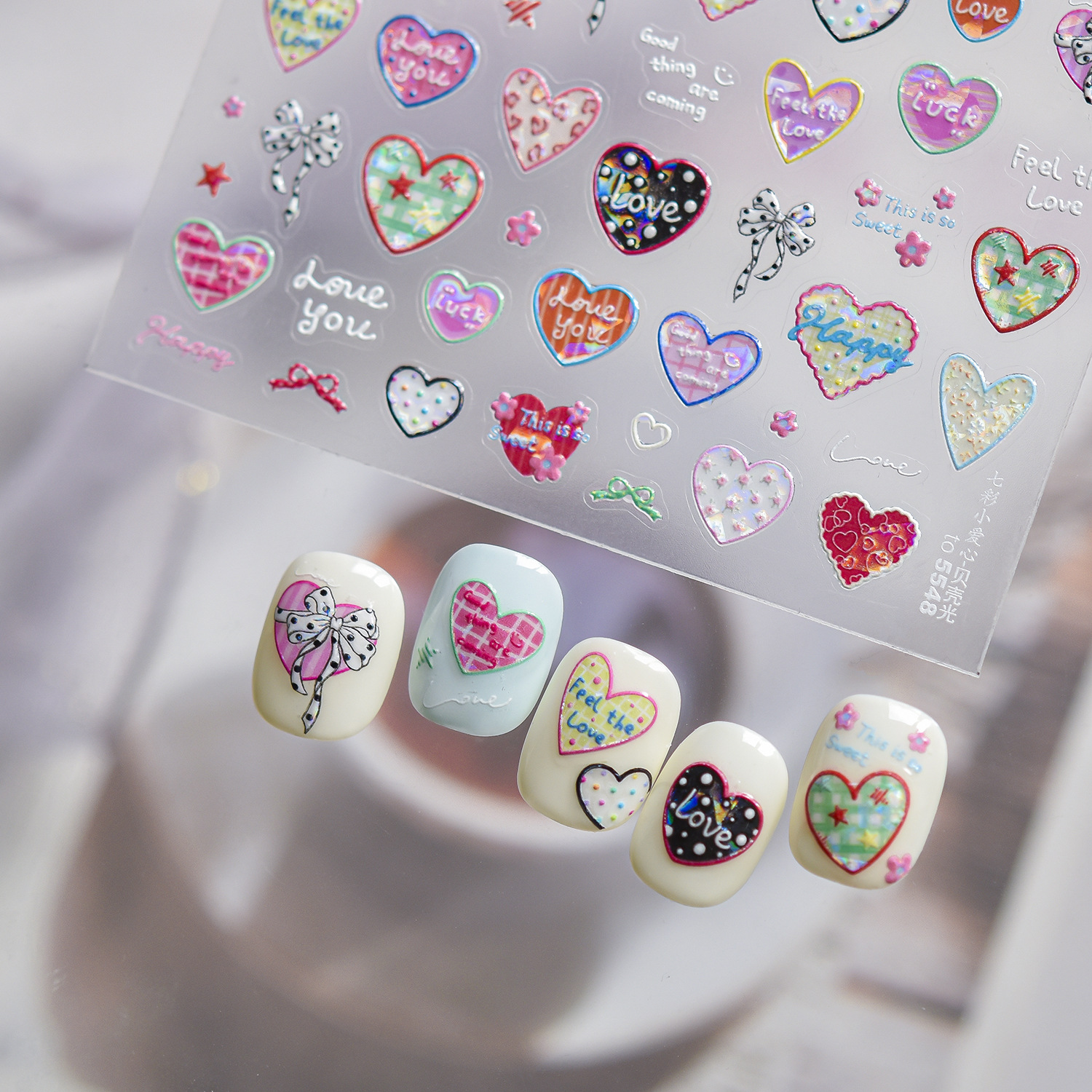 5D Metal Nail Stickers Sweet P – Nail Art Valentines Day recenzja i cena
