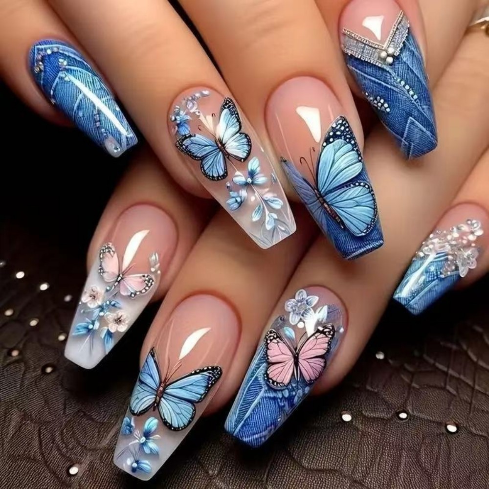 24pcs Spring Butterfly Press O – Nail Art Denim recenzja i cena
