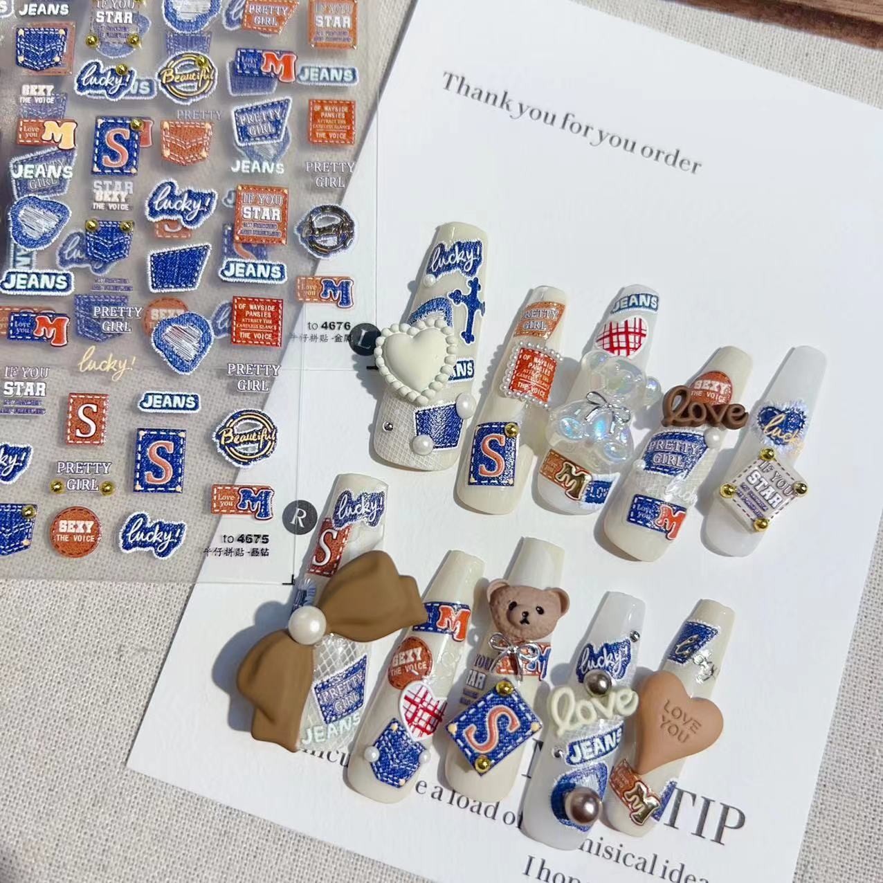 3D Denim Cat Nail Art Stickers – Nail Art Denim recenzja i cena