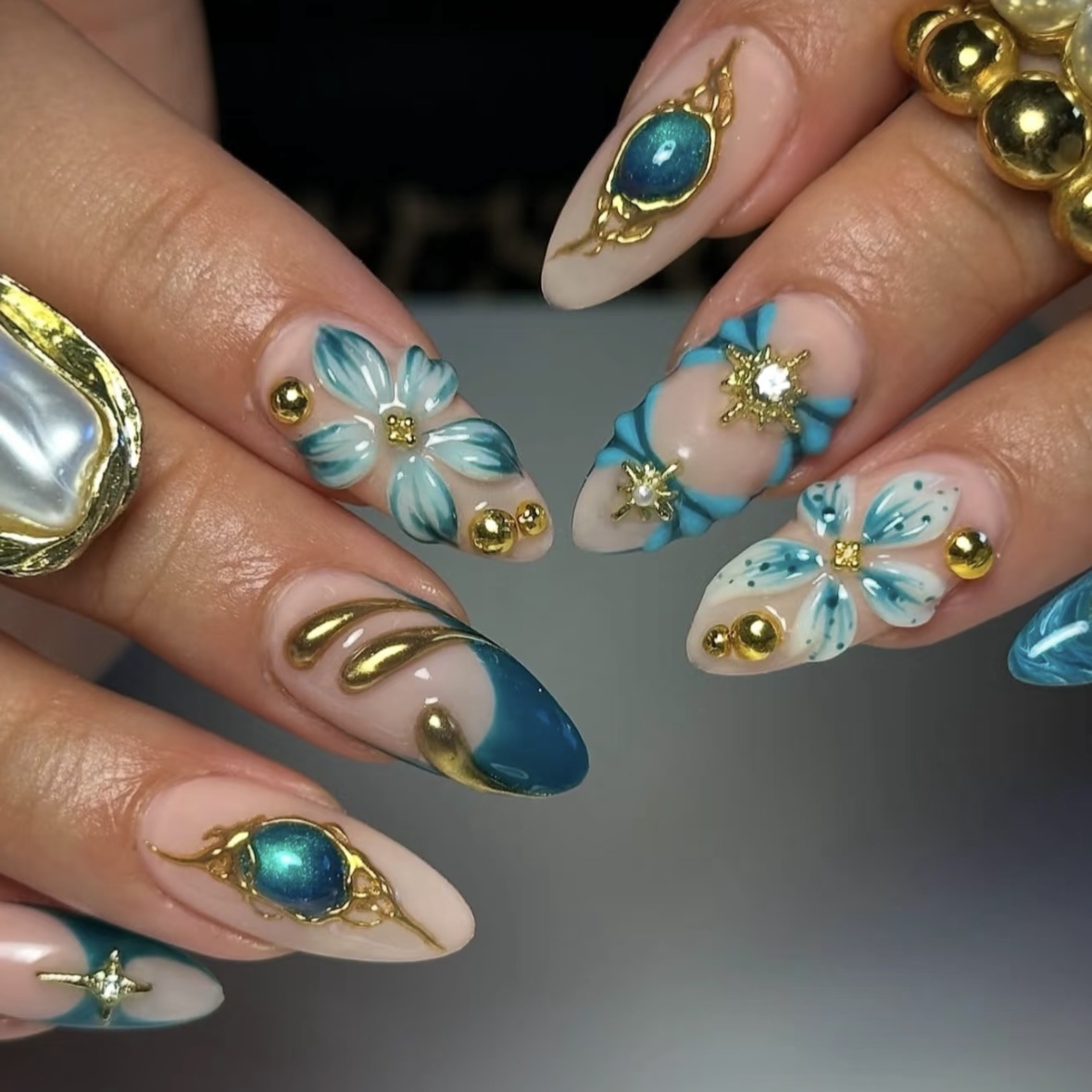 Premium Tiffany Blue Gold Fren – Nail Art Gold recenzja i cena