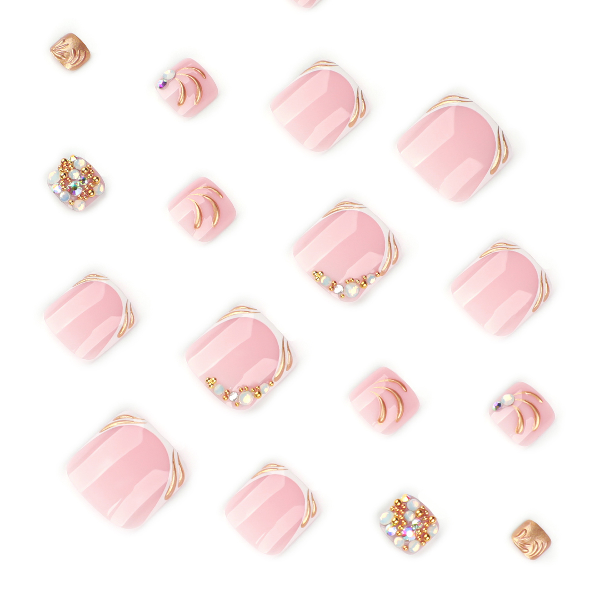Stylish Gold French Nude Pink  – Nail Art Gold recenzja i cena