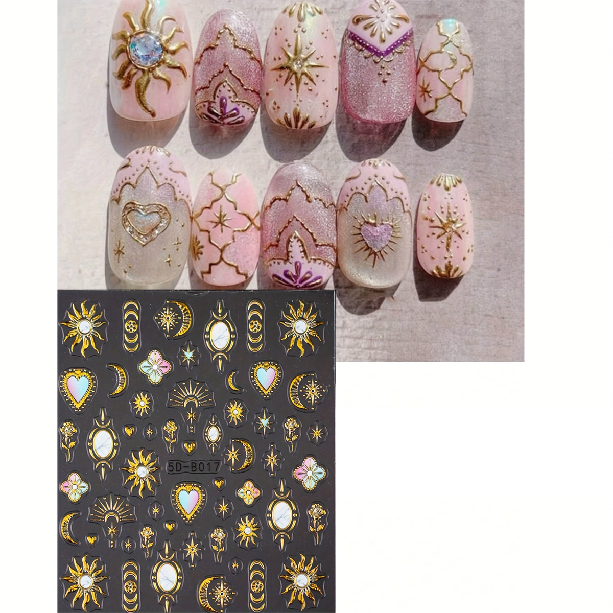 2/3PCS Ramadan Star Moon Love  – Nail Art Gothic recenzja i cena