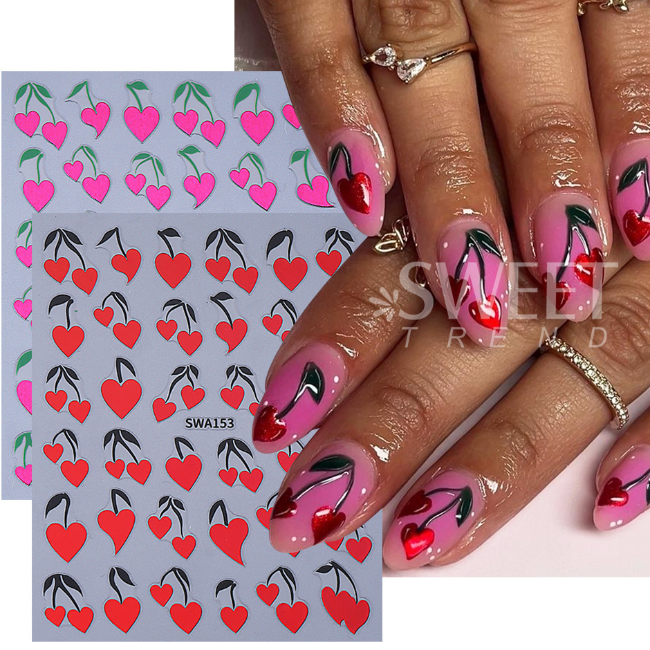2pcs Black Lips Love Heart Nai – Nail Art Valentines Day recenzja i cena