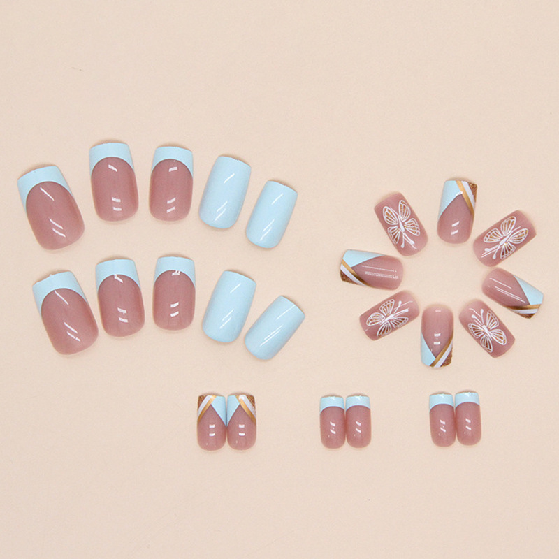 Light Blue Fresh French Gold L – Nail Art Gold recenzja i cena
